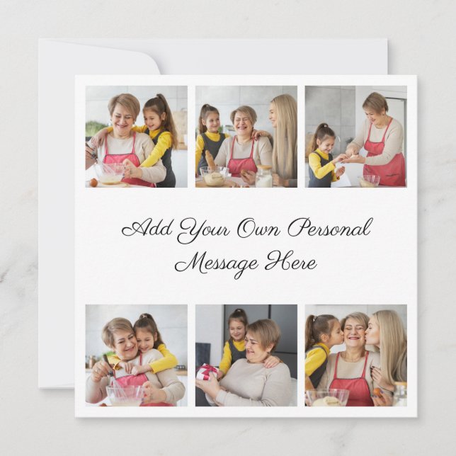 Convite Crie Seu Próprio Colagem de 6 Fotos Adicione Seu C (Frente)