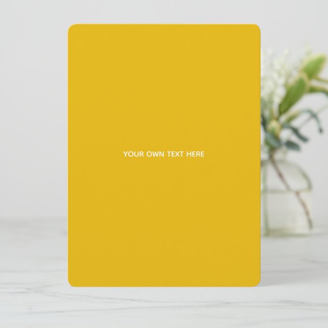 Convite Crie Seu Próprio Design Amarelo Personalizado (Em pé/Frente)