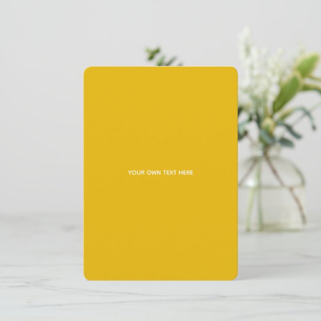 Convite Crie Seu Próprio Design Amarelo Personalizado (Em pé/Frente)