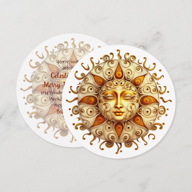 Convite Crie seu próprio Sol Steampunk Elegante (Frente/Verso)