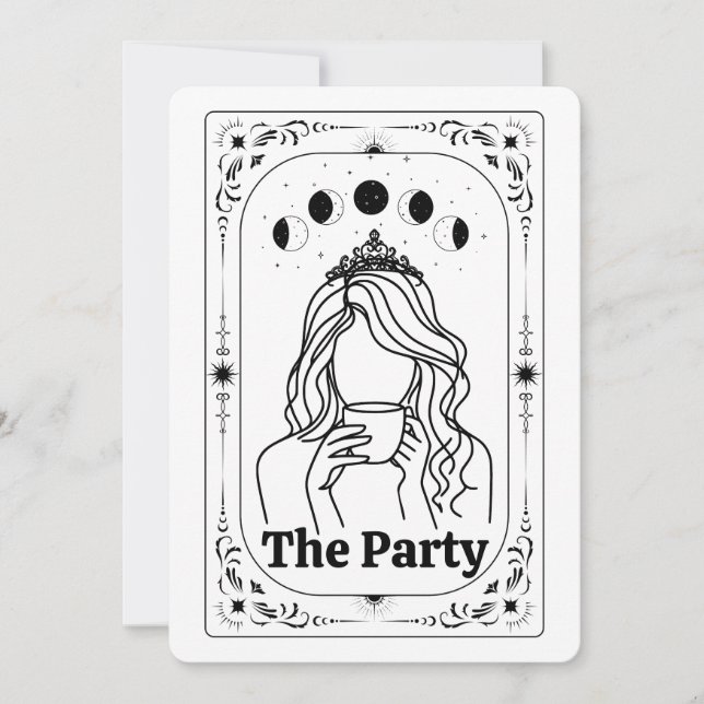 Convite Crie Seu Próprio Tarot Místico Celestial Magia da  (Frente)