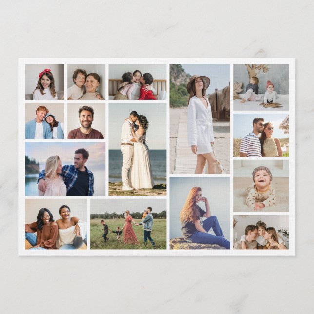 Convite Crie Sua Própria Colagem de 15 Fotos (Frente)