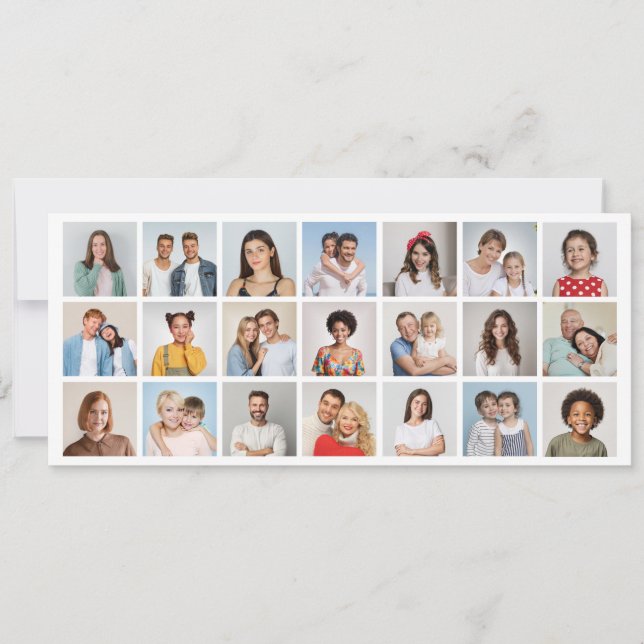 Convite Crie Sua Própria Colagem de 21 Fotos Editável em C (Frente)