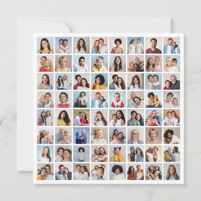 Convite Crie Sua Própria Colagem de 64 Fotos (Frente)