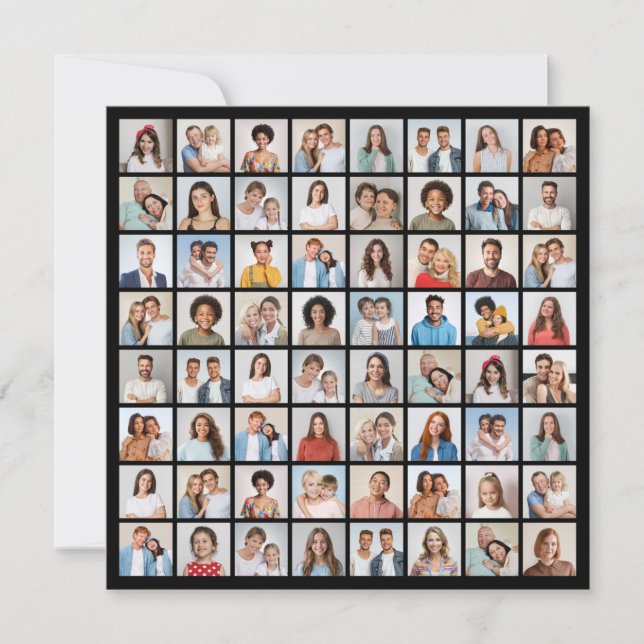 Convite Crie Sua Própria Colagem de 64 Fotos (Frente)