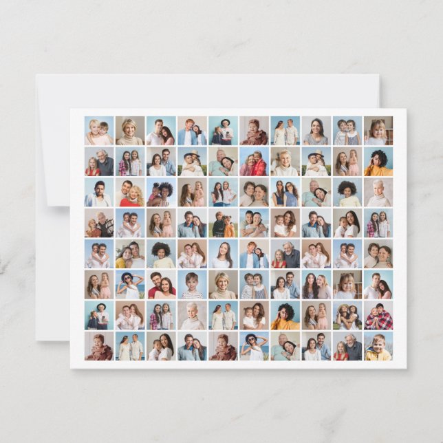 Convite Crie Sua Própria Colagem de 80 Fotos (Frente)