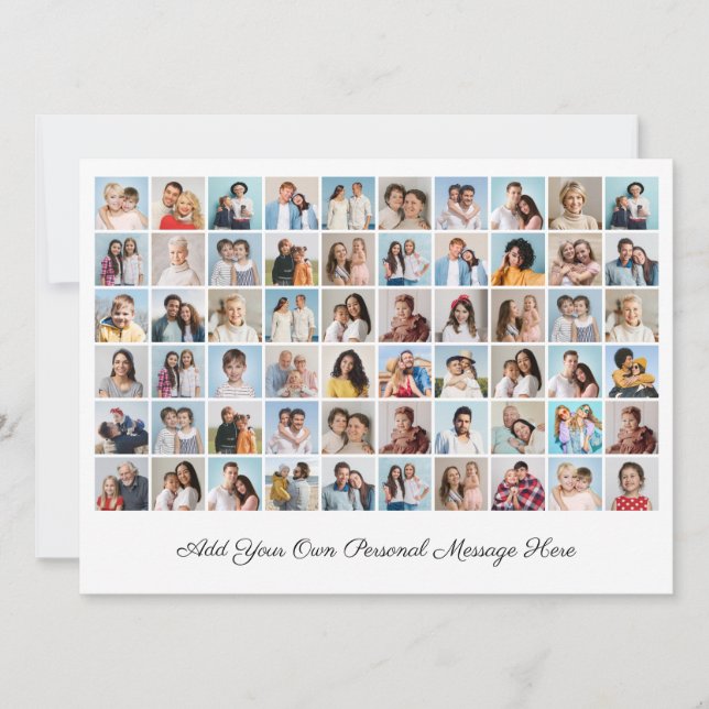 Convite Crie sua própria colagem de fotos 60 adicione sua  (Frente)