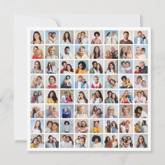 Convite Crie Sua Própria Colagem De Fotos 64 (Frente)