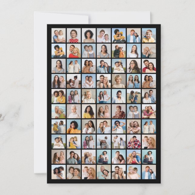 Convite Crie sua própria colagem de fotos 70 (Frente)