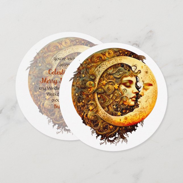 Convite Crie sua própria Deusa da Lua do Véu (Frente/Verso)