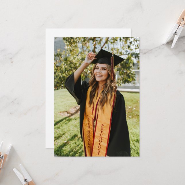 Convite Crie Sua Própria Foto Personalizada de Graduação (Frente/Verso In Situ)