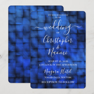 Convite Crie Sua Própria Textura de Papel Azul Tecido