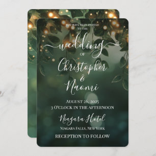 Convite Crie suas próprias folhas verdes e luzes