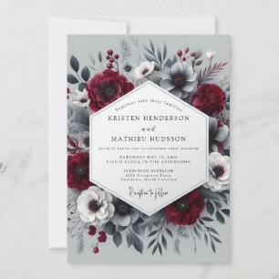 Convite Crimson Bloom Romance Temperamental Casamento