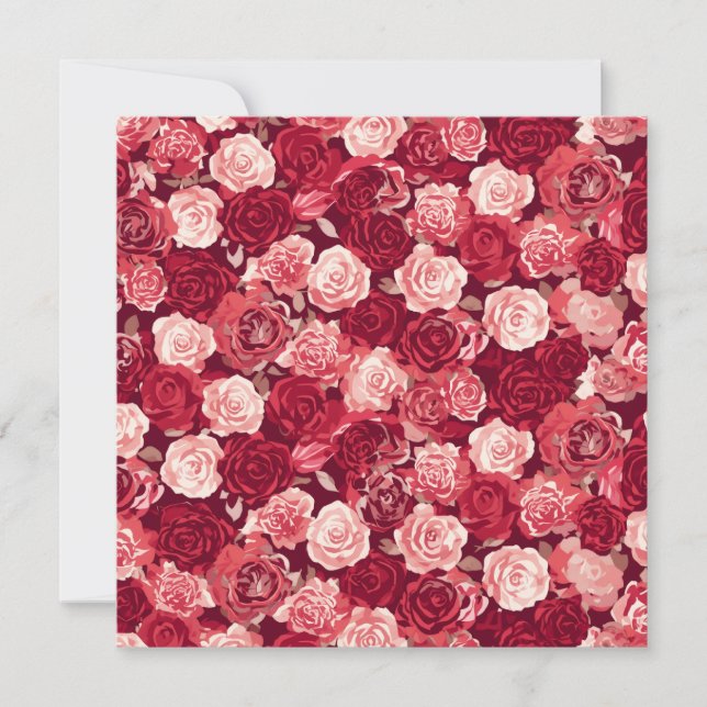 Convite Crimson & Blush Seamless Rose Pattern (Frente)