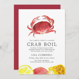 Convite Crimson Crab | aniversário de 30 anos Crab Boil St
