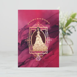 Convite Crimson Glow Quinceañera Tiara