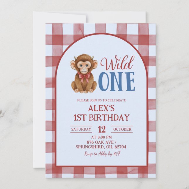 Convite Crimson Heifer Bull First Birthday Invitation (Frente)