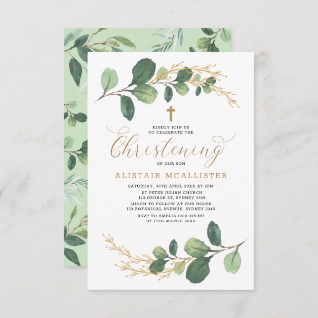 Convite Criptografia em verde de aquarela simples e Na mod (Frente/Verso)