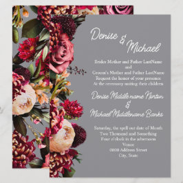 Convite Crisântemo Cinzelado Pedra Colorida