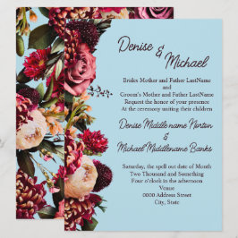 Convite Crisântemo em Açúcar Girado Azul