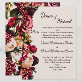 Convite Crisântemo em Bege Cameo