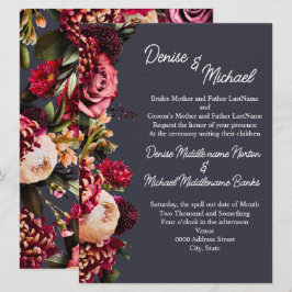 Convite Crisântemo em Cinza Noite Polar