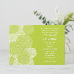 Convite Crisântemo Floral Moderno Casamento Lime