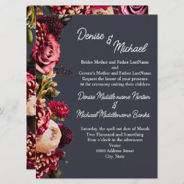 Convite Crisântemo na Noite Polar Cinza