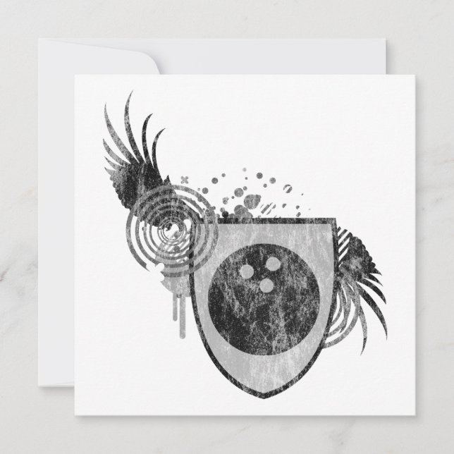 Convite crista de bola de boliche hi-fi (Frente)