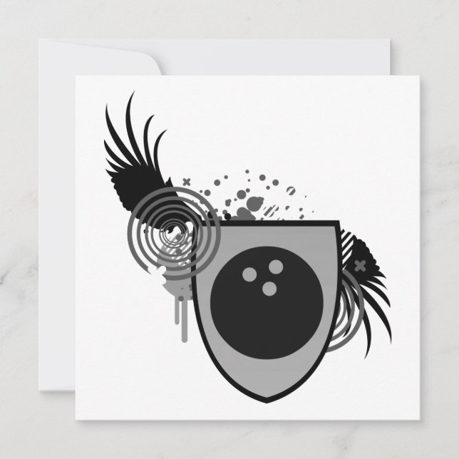 Convite crista de bola de boliche hi-fi (Frente)