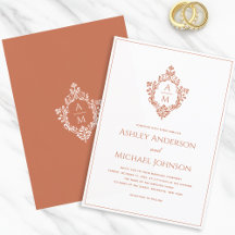 Crista de Casamento em Terracota com Monograma For