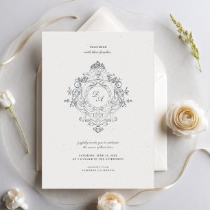Convite Crista de Ornamentação Barroca Vintage Casamento M