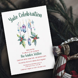 Convite Cristais Boho de Yule Floral de Inverno Solstício