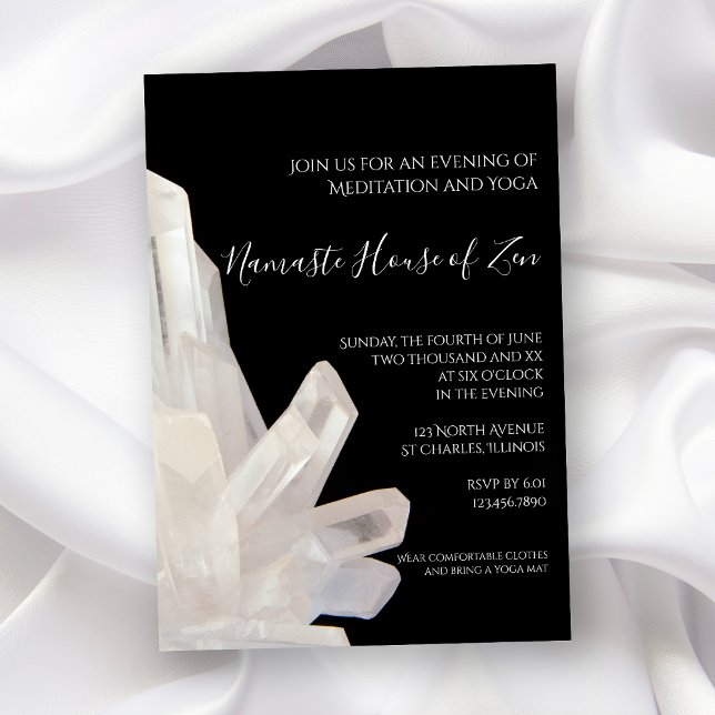 Convite Cristais Brancos em Meditação Preta/Workshop de Io (Criador carregado)