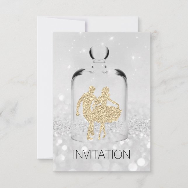 Convite Cristais HoeDown Cinzas de festas do País Dourado (Frente)