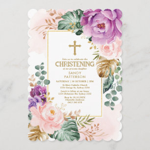 Convite Cristalização Floral Botânica Tropical de Blush