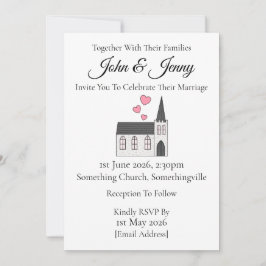 Convite Cristão Contemporâneo de Casamento da Igreja