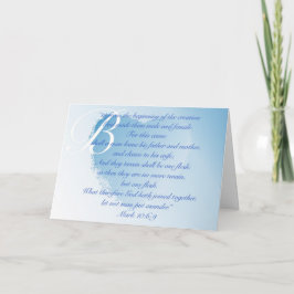 Convite cristão do casamento - azul - 10:6 da