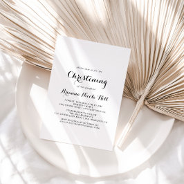 Convite Cristening de Caligrafia Moderna