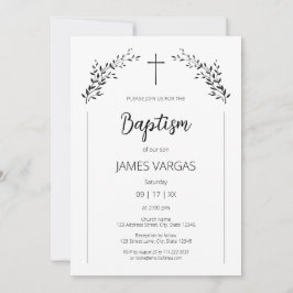 Convite Cristo. O legante deixa o batismo floral