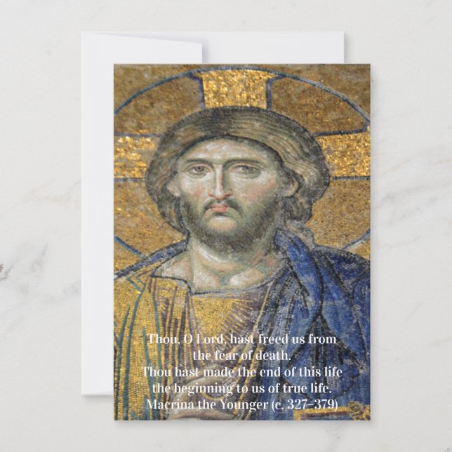 Convite Cristo Pantocrator Mosaico Icônico Religioso Roman (Frente)