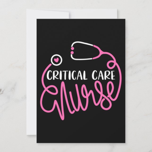 Convite Critical Care Nurse Logo RN Critical Care Nursing (Frente)