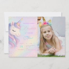 Convite Crítico Unicórnio Bash de Aniversário Convide Com 