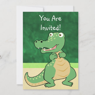 Convite Crocodilo de Cartoon