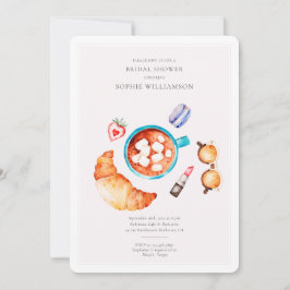 Convite Croissant francês e Chá de panela de café