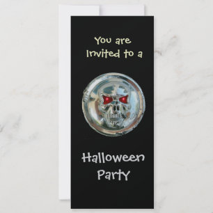 Convite CROMA SKULL HALLOWEEN PARTITY Silver Metálico
