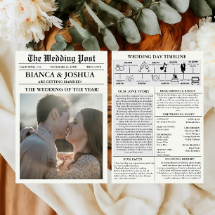 Convite Cronograma da cerimônia de casamento de fotos excl