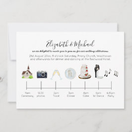 Convite Cronograma de Casamento da Igreja de Cores Aquátic