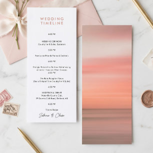 Convite Cronograma de Itinerário de Casamento Rose Blush